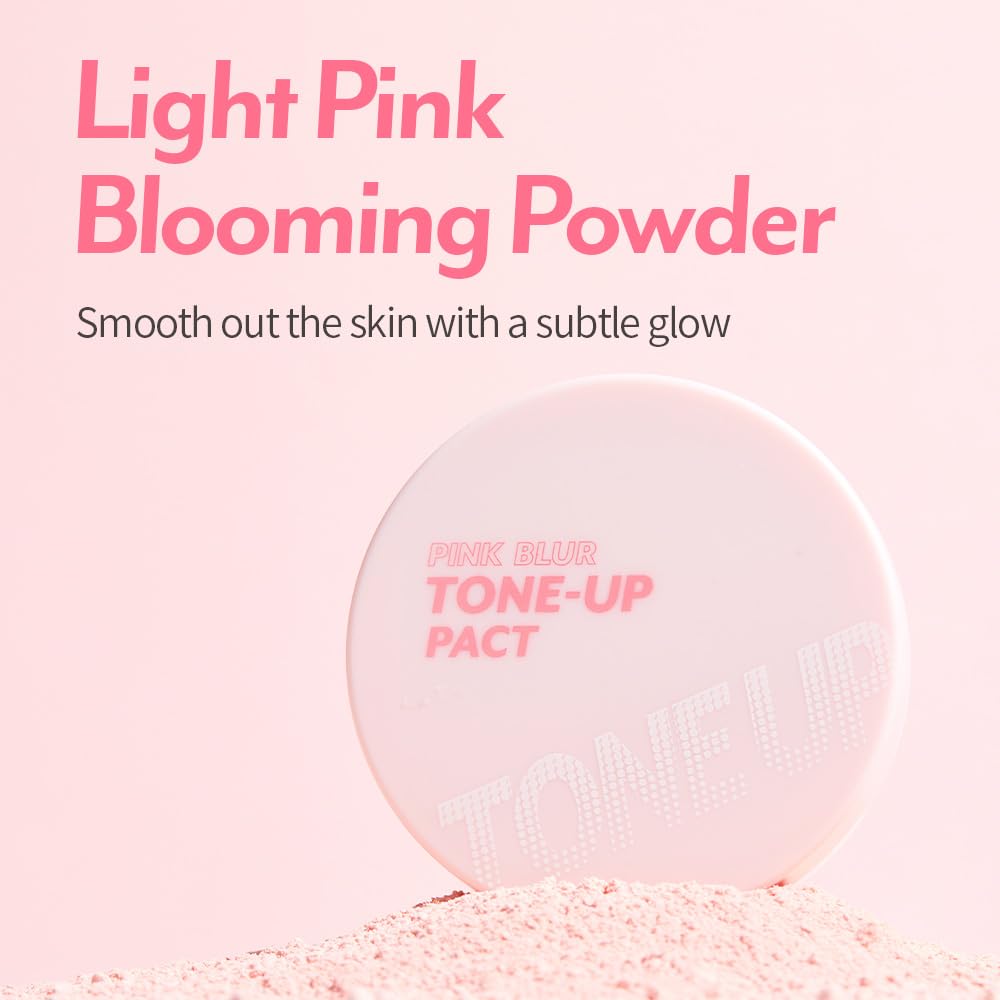 I'M MEME Compact - Tone-up Pact | Korean Pressed Setting Powder for Pink Blur Effect, with Calamine, Mattify Skin, Makeup Foundation, Translucent Compact, Oily Skin, Natural Coverage, 0.35 Oz - Image 6
