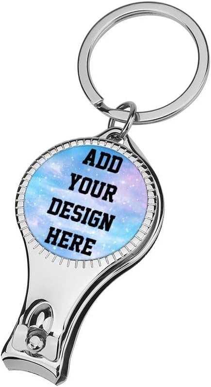 Personalized Nail Clipper Keychain Bottle Opener - Custom Photo, Logo, or Text - for Weddings, Breweries, Bars, Anniversaries, Parties, Restaurants, Nail Salons, Guests, Travel