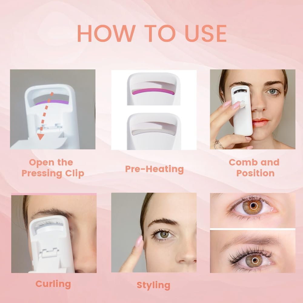 Heated Eyelash Curler – Fast 8-Second Heat for Long-Lasting Curls – Portable Rechargeable Heated Lash Curler, Safe & Effective Eyelash Curlers for All-Day Volume and Lift - Image 7