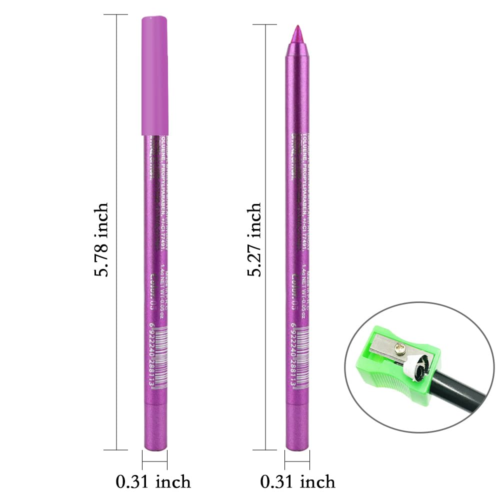 evpct 3Pcs Grape Purple & Violet & Wine Red Gel Glitter Eyeliner Pencils Set for Women Waterproof Smudge Proof lapiz de ojos delineador de ojos contra el agua Eye Liner Makeup 05 13 18 - Image 6