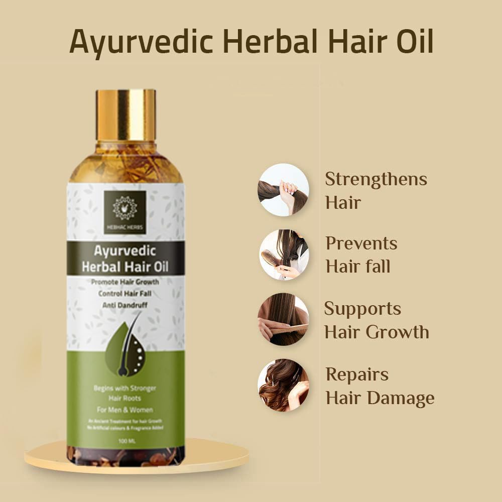 Ayurvedic Multipurpose Hair Oil - Combats Dandruff & Hair Fall with 21 Natural Indian Herbs for Men & Women (100ml) - Image 4