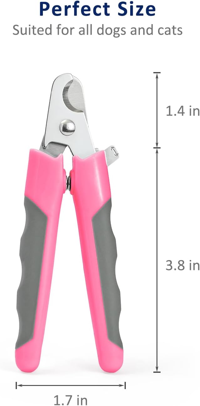 WePet Pet Nail Clippers U07.3, Professional Claw Trimmer, Scissor for Cats, Dogs, Puppies, Kittens, Hamsters, Rabbits and Small Animals, Sharp, Safe, M, Grey/Pink - Image 2