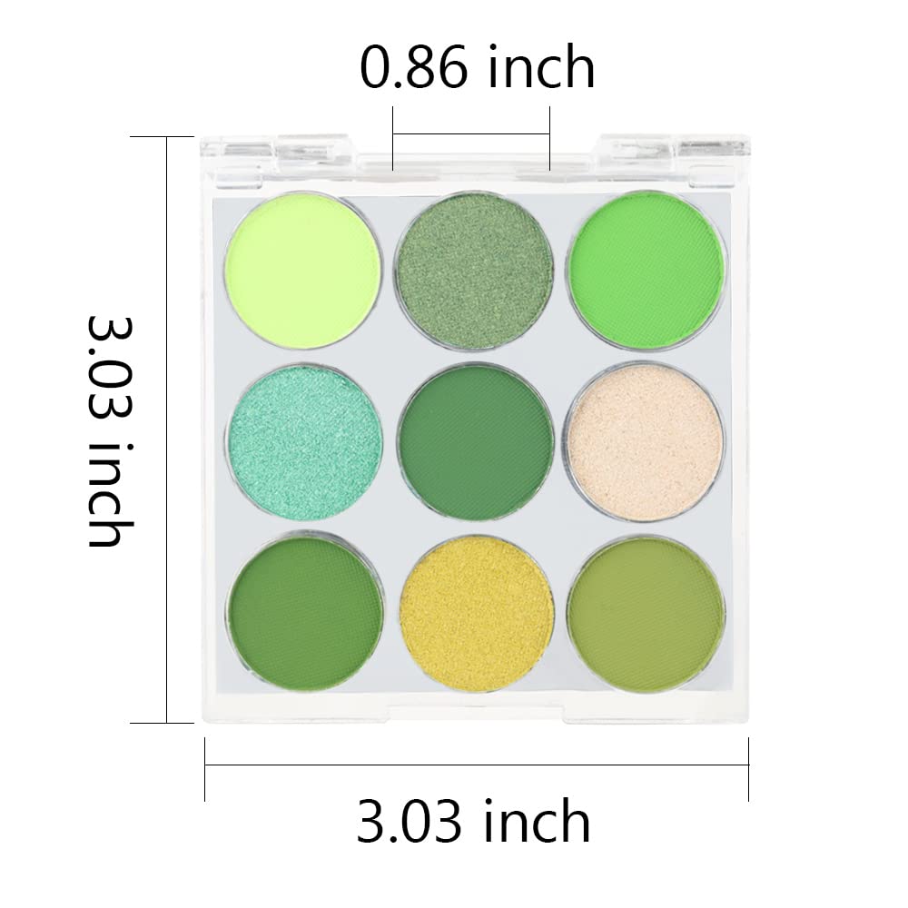 AMY'S DIARY Green Eyeshadow Palette - 9 Color Matte & Glitter Eye Shadows, Long Lasting, Light to Deep Shades for Women - Image 8