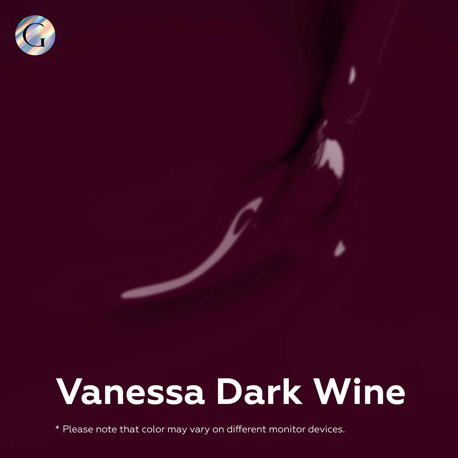GLOSS Gel Nail Polish | Vanessa Dark Wine Gel 15ml 1 pcs - HEMA Free Gel Polish, Deep Cherry Red Soak Off UV LED Varnish, Professional Manicure for Home & Salon Use, DIY Gifts for Girls - Image 2
