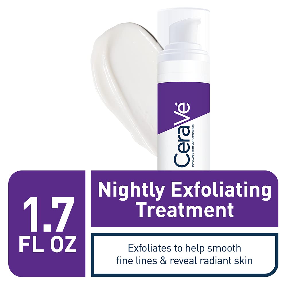 CeraVe Skin Renewing Nightly Exfoliating Treatment, Anti Aging Serum With 5% Blend Of Glycolic Acid & Lactic Acid, Wrinkles & Dark Spot Corrector For Face, Exfoliating Gel, 1.7 Oz - Image 2