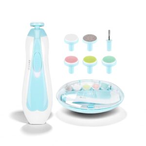 AVOA Baby Nail Trimmer Electric - Safe Quick Trim, No Cuticle Damage, LED Light, Quiet, Ergonomic, Baby Nail File Kit, Toddler Nail Clipper, Electric Nail File for Baby, Nail Filer, Blue