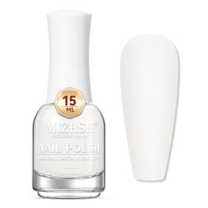 MIZHSE White Nail Polish Matte, 15ML Large Capacity Quick Dry Nail Lacquer for Nail Art Varnish, Mist Effect Matte Finish Velvet Nail Polish for Women Girl Nail Art DIY Home. 0.53 fl oz
