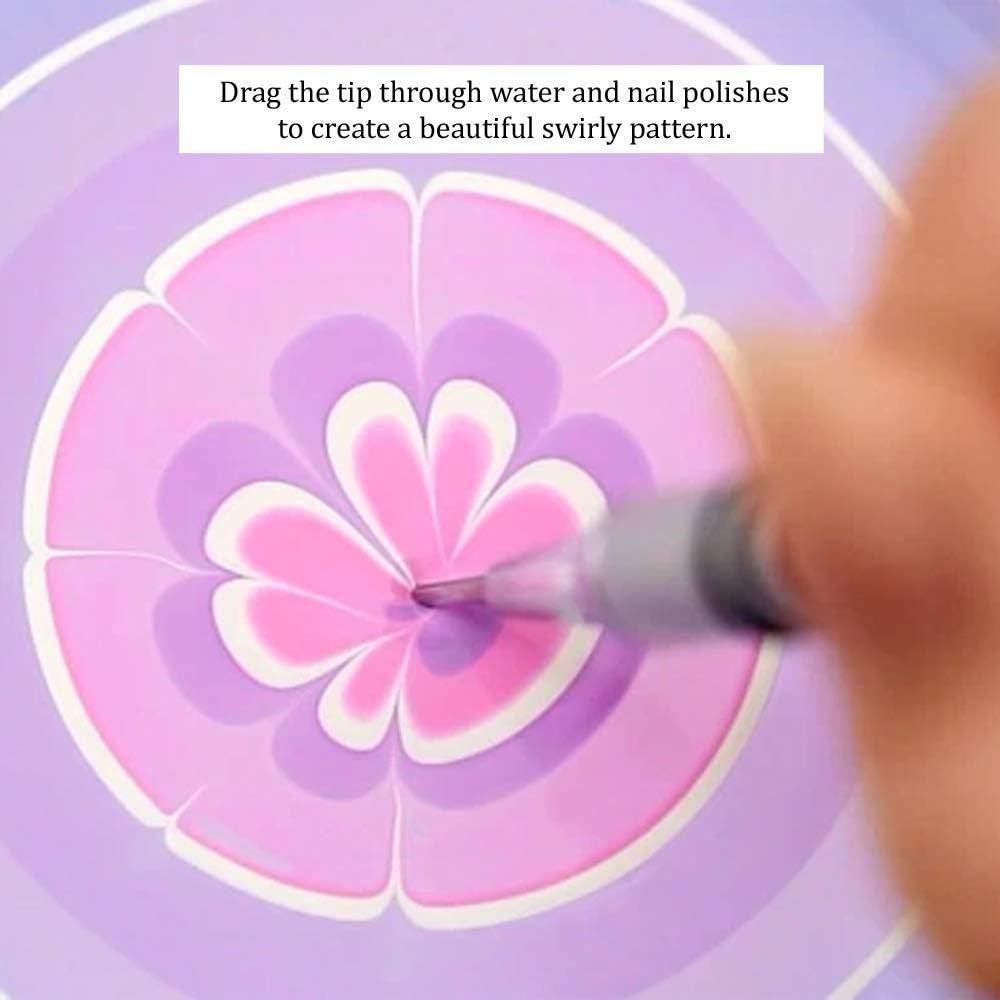 Nail Art Water Marble Tool for Watermarbling Pattern Manicure – Pointy Stainless Steel Picker Pen - Image 3