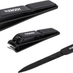 FIXBODY Nail Clipper Set, Ultra Sharp Fingernail Clipper & Toenails Clippers, Nail Cutter and Nail File for Women, Nail Clipper for Men