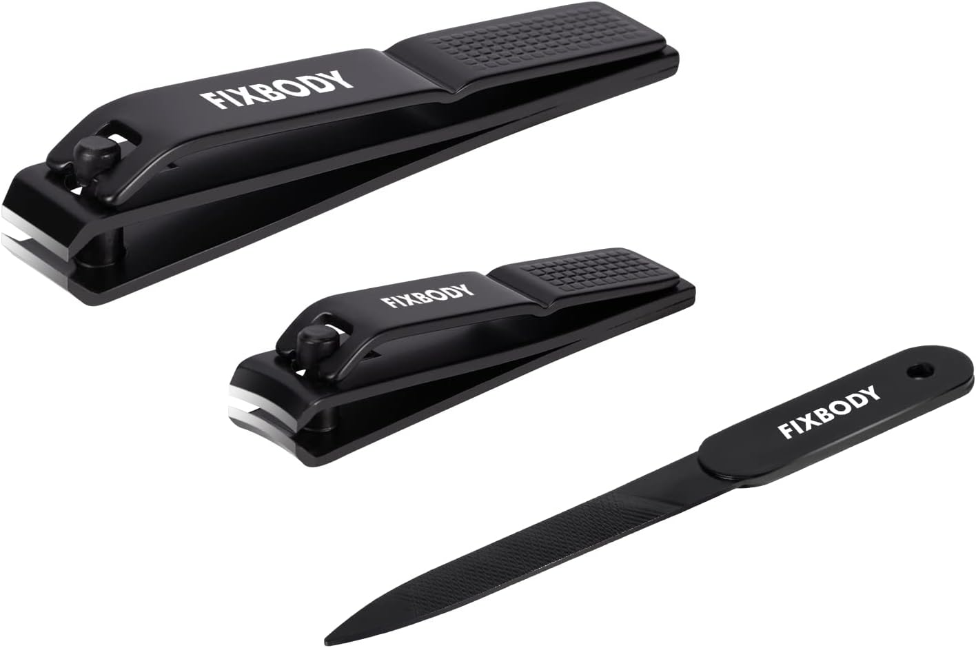 FIXBODY Nail Clipper Set, Ultra Sharp Fingernail Clipper & Toenails Clippers, Nail Cutter and Nail File for Women, Nail Clipper for Men
