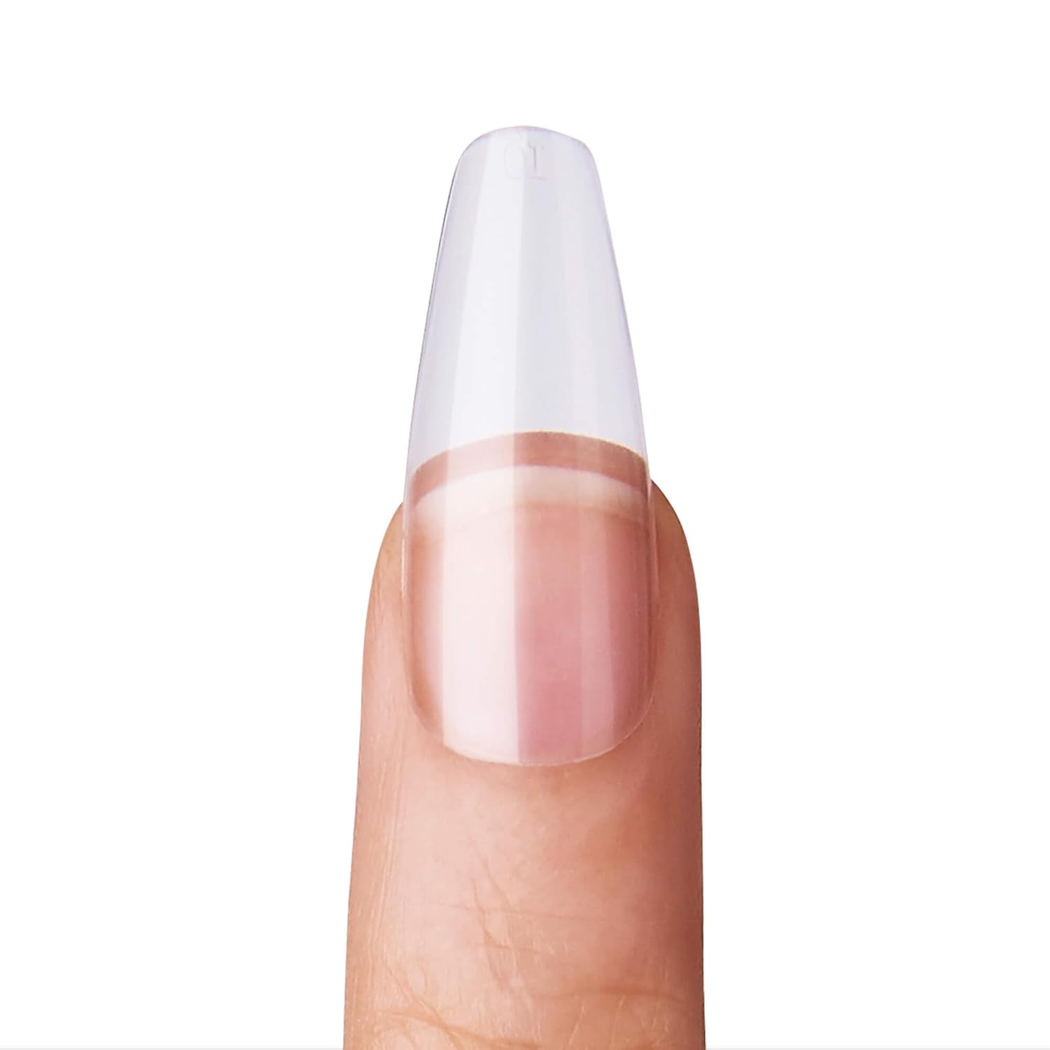 KISS Salon Acrylic Natural Nails, Clear Tip, Long, Ultra-Smooth Finish, DIY At-Home Manicure Kit with Pink Gel Nail Glue, Mini File, Manicure Stick, and 28 Nails in 14 sizes - Image 5