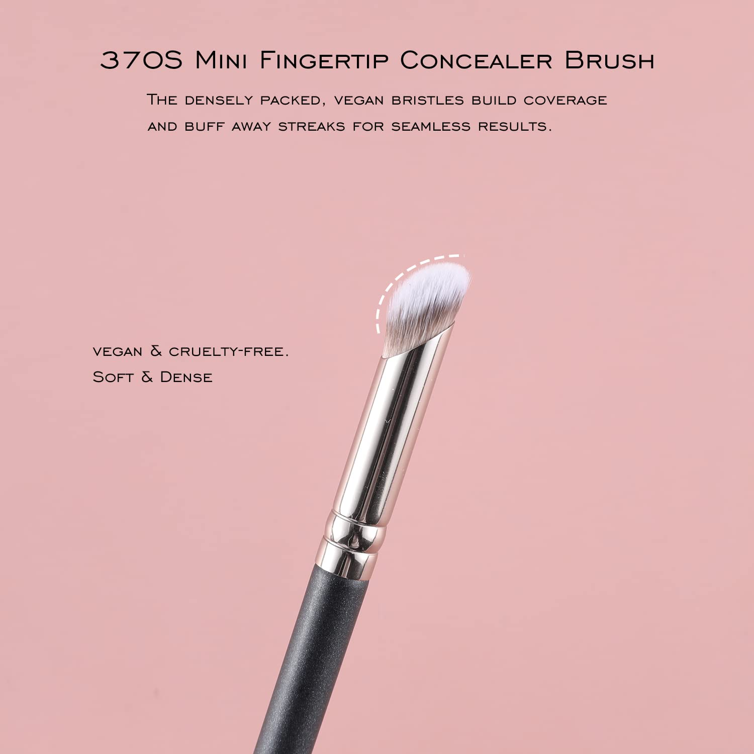 ENERGY Angled Flat Concealer Brush Under Eye Concealer Nose Contour Brush for Bronzer Liquid Foundation Cream Cosmetic Press Powder Concealer Palette Blending Buffing Stippling Brush Small 370S - Image 3
