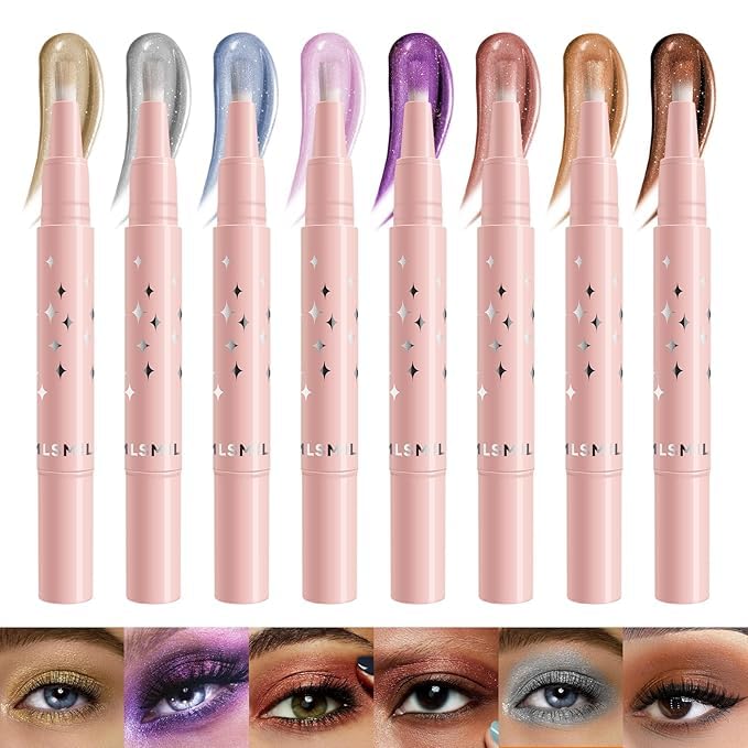 8 Colors Liquid Glitter Eyeshadow Set,Liquid Glitter Eyeshadow, Long Lasting, Quick-Drying, Gel-Based Formula, Creates High-Impact, Multi-Dimensional Eye Looks (set 1) - Image 4