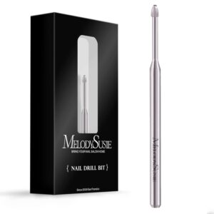 MelodySusie Cuticle Clean Nail Drill Bit 3/32'', Professional Safety Carbide Under Nail Cleaner Nail Bit for Cuticle Dead Skin Nail Prepare, Two Way Rotate, Manicure Nail Salon Supply(Silver, Fine)