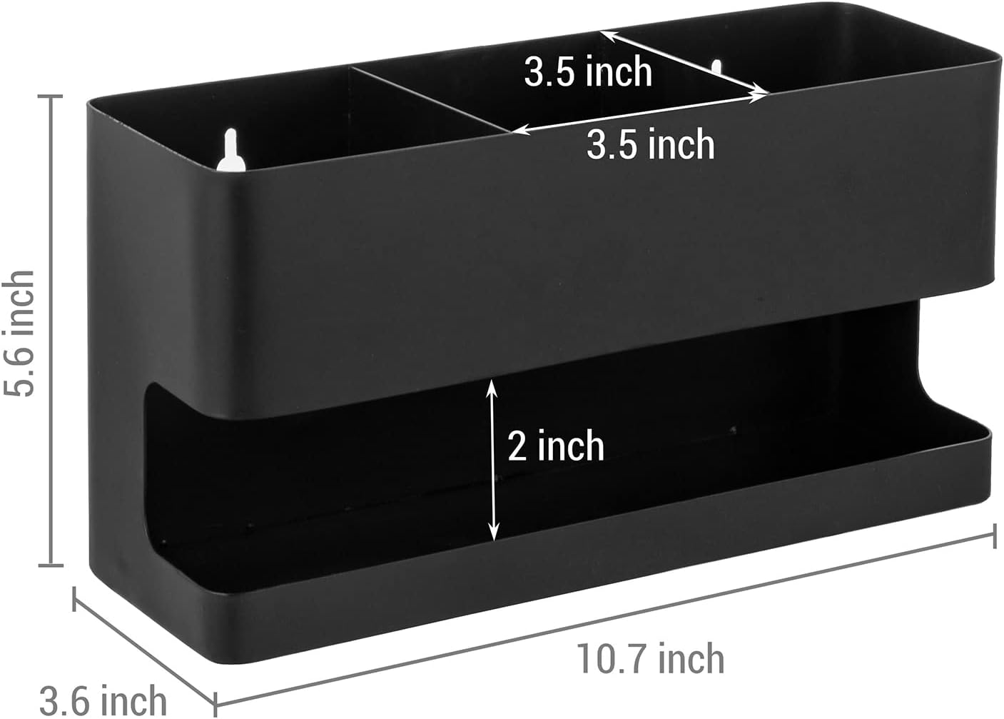 Black 3-in-1 Metal Hair Tool Organizer for Wall Mounting Hair Dryers Curling Irons Straighteners Brushes - Image 4