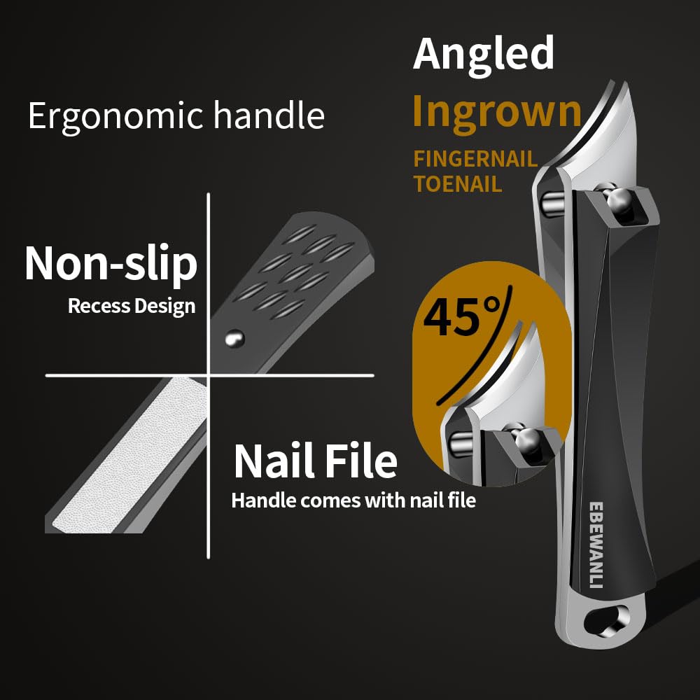 Ingrown Nail Clippers, Slanted Curved Blade Toe Nail Clippers for Ingrown Toenails & Fingernail, Stainless Steel Toenail Clippers Cutter, Angled Nail Clippers for Seniors, Men, Women - Image 4
