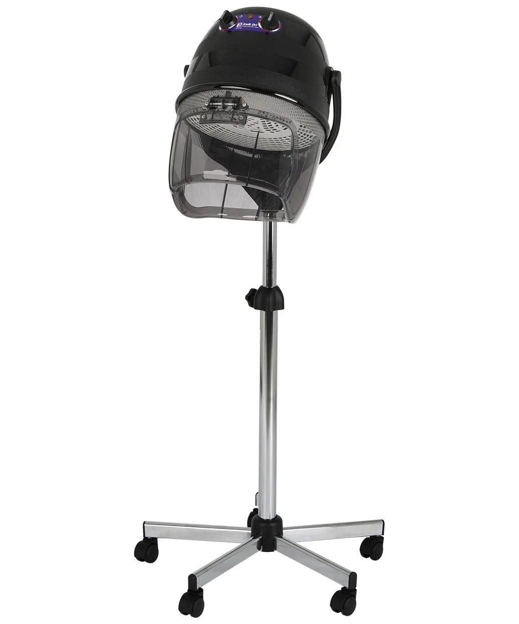 Kwik Dryer with Rolling Caster Base, 1100-Watt Salon Hair Dryer, Adjustable Height and Head, Flip Top Visor, Made in Italy, PIB-514