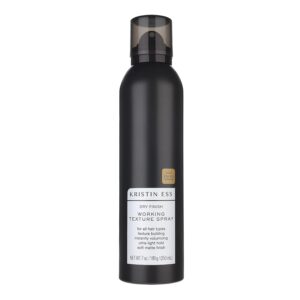 Kristin Ess Dry Texture Hair Spray | Volumizing & Texturizing Styler, Ultra-light Hold Hairspray for Curls, Waves, & Fine Hair | Soft Matte Finish, Fresh Pear Fragrance, 7 oz