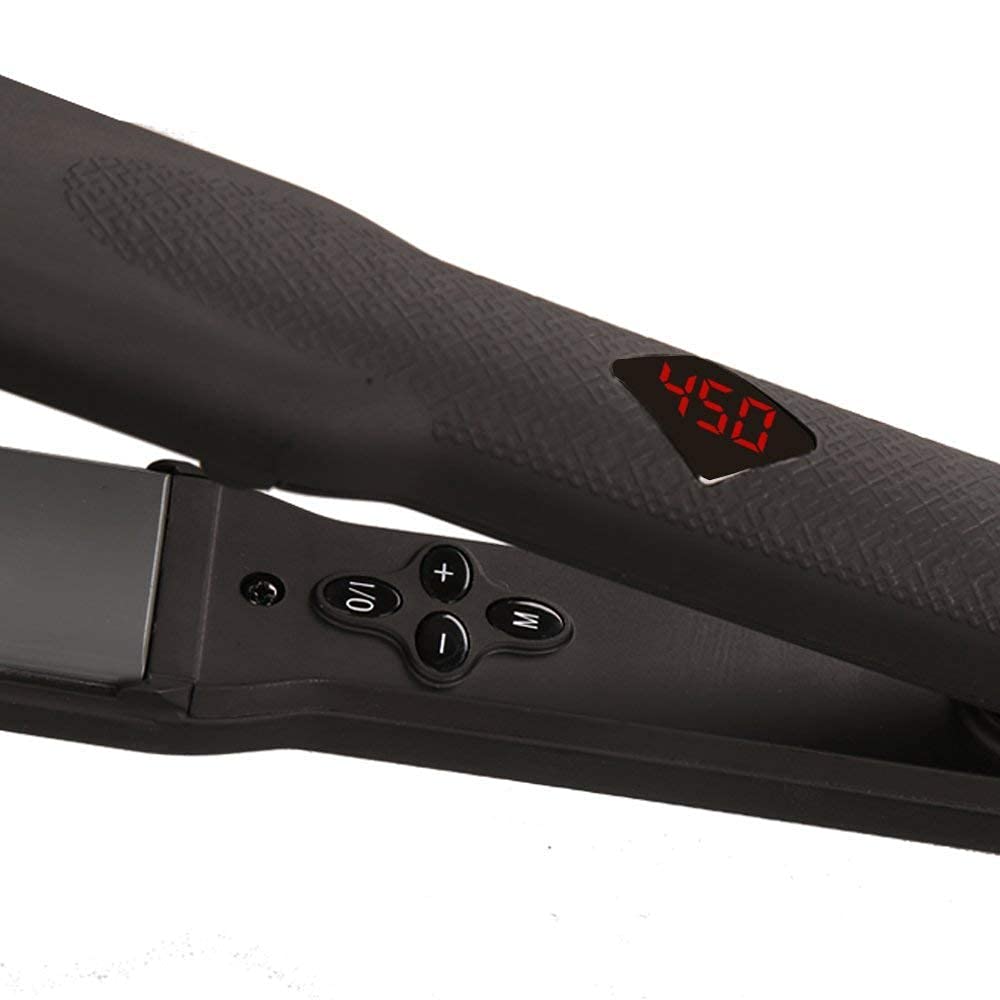 Professional Keratin Hair Straightener 1.25" Wide Flat Iron Hair Straightener Instant Heat Up Flat Iron 285℉-450℉, Dual Voltage, Auto Shut Off (Black) - Image 4