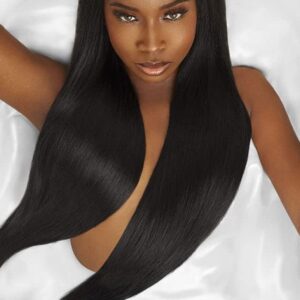 Outre Mylk 100% Remi Human Hair Weave 10-18 Inch (16", 1B-Off Black)