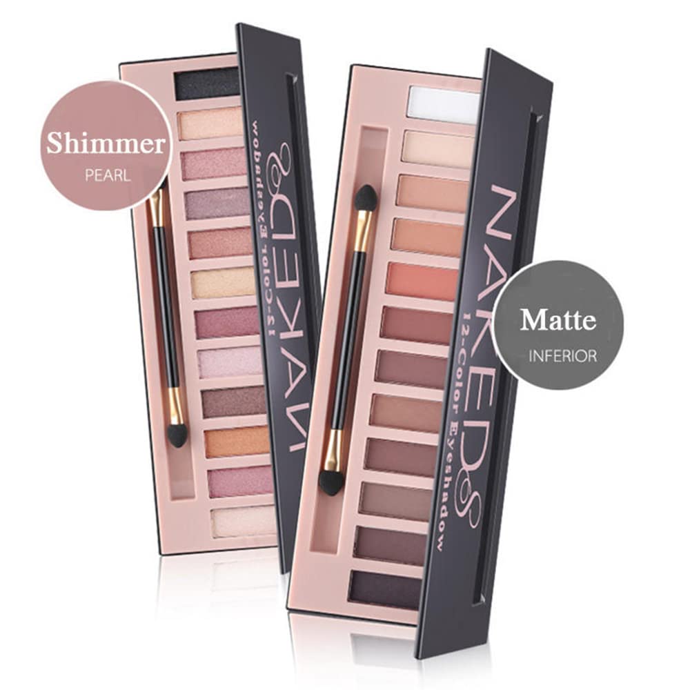 BestLand 2 Pack 12 Colors Makeup Nude Colors Eyeshadow Palette Natural Nude Matte Shimmer Glitter Pigment Eye Shadow Pallete Set Waterproof Smokey Professional Beauty Makeup Kit (2 PCS) - Image 2