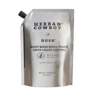 Herban Cowboy Body Wash, Rich Cologne Scent, Enhanced with Plant-Powered Ingredients, Vegan Body Wash (Dusk, 64 Ounce Full Refill Pouch)