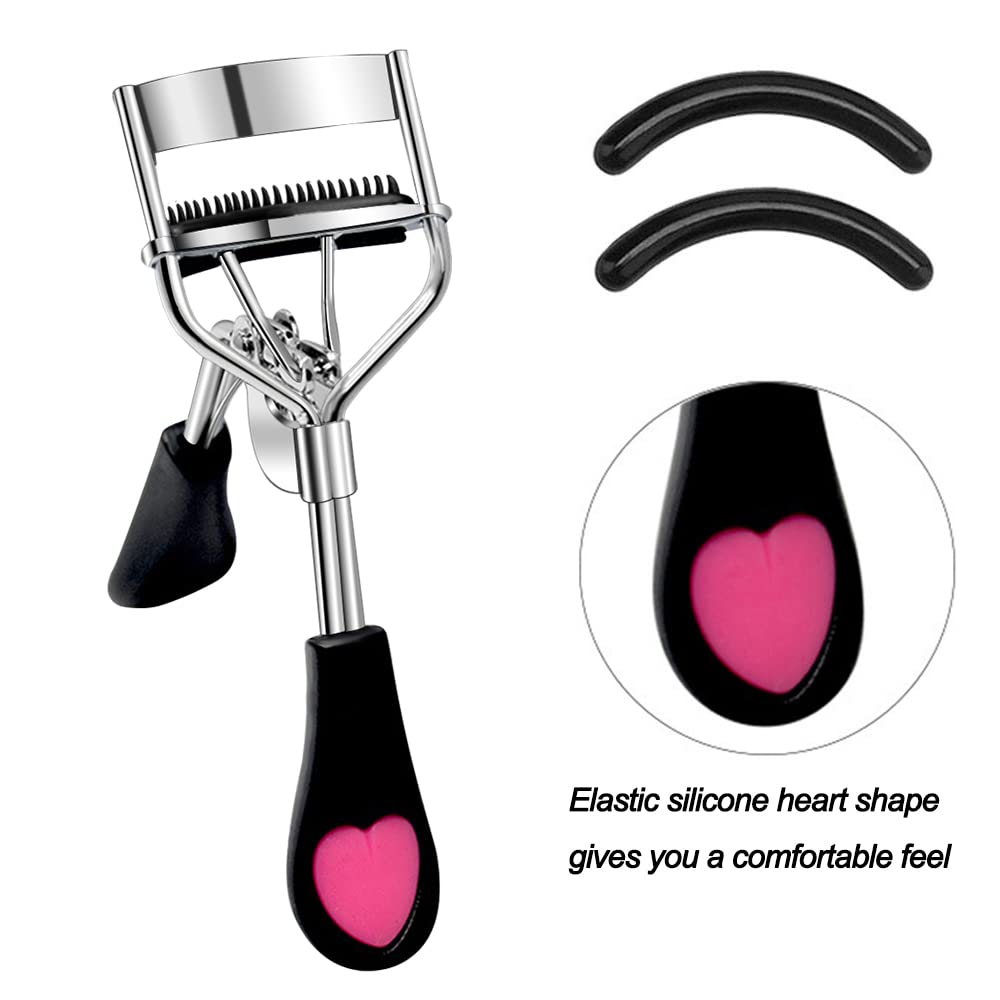 Pinkiou Eyelash Curlers with Comb and Eeylash Separator Set Professional Lash Curler with Built-in Comb Ergonomic Heart-Shaped Handle and Eyelash Comb Tool for Daily Makeup - Image 4