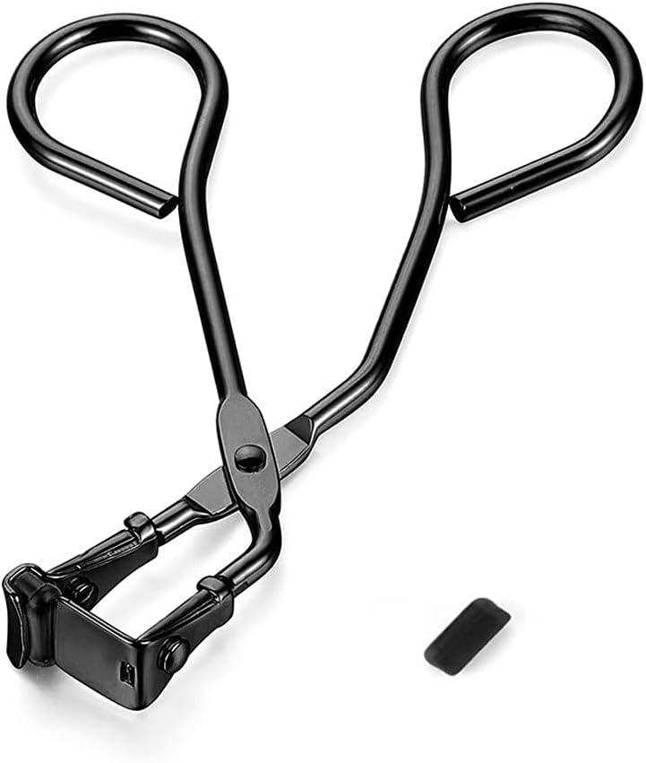 Silicone Eyelash Curler with Refill Pads No Pinching Mini Lash Curler for Fits All Eyelash Shapes