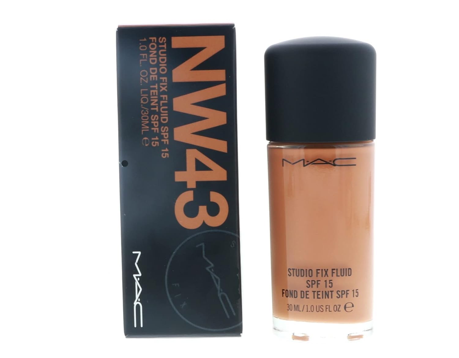 M.A.C. Studio Fix Fluid Foundation SPF 15 Boxed, NW43, 1 Count (A10) - Image 2