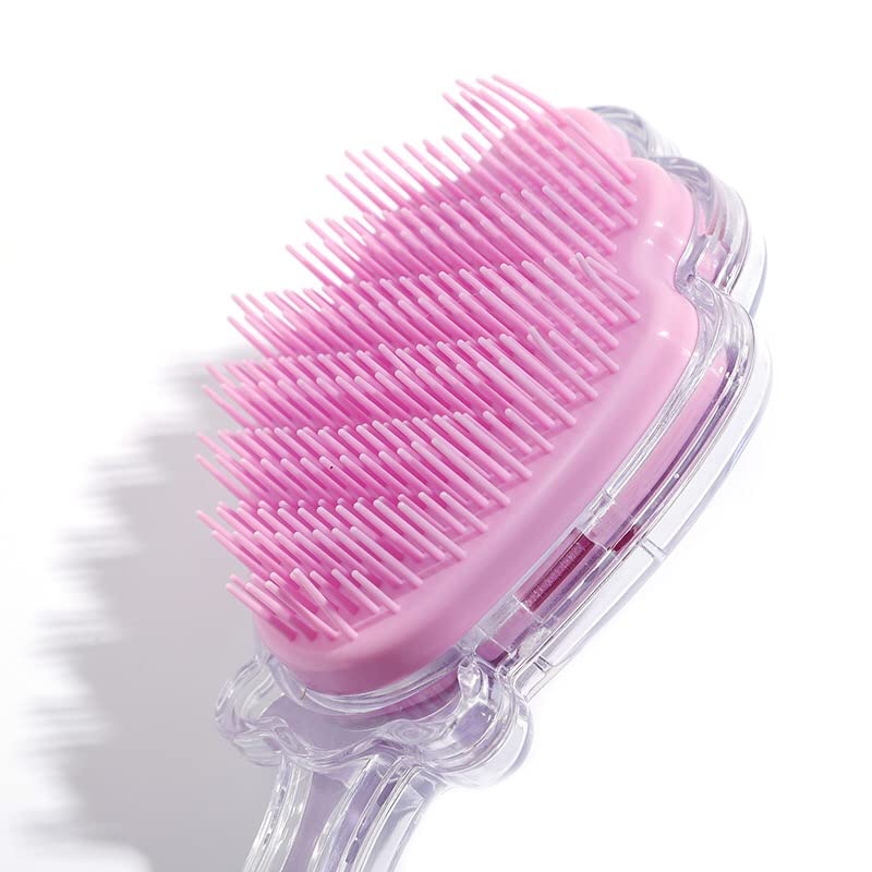 Mermaid Detangler Hair Brush, Detangling Hair Comb Christmas Shell Glitter Comb Hairbrush Massage Scalp No Pain Detangler for Dry & Wet Hair Kids Girls Woman (Pink) - Image 7