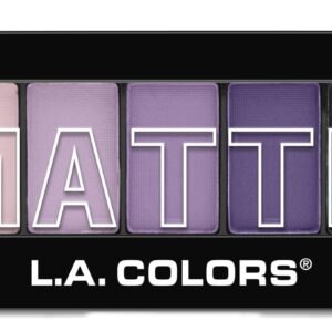 L.A. COLORS 5 Color Matte Eyeshadow Palette, Purple Cashmere CEM473