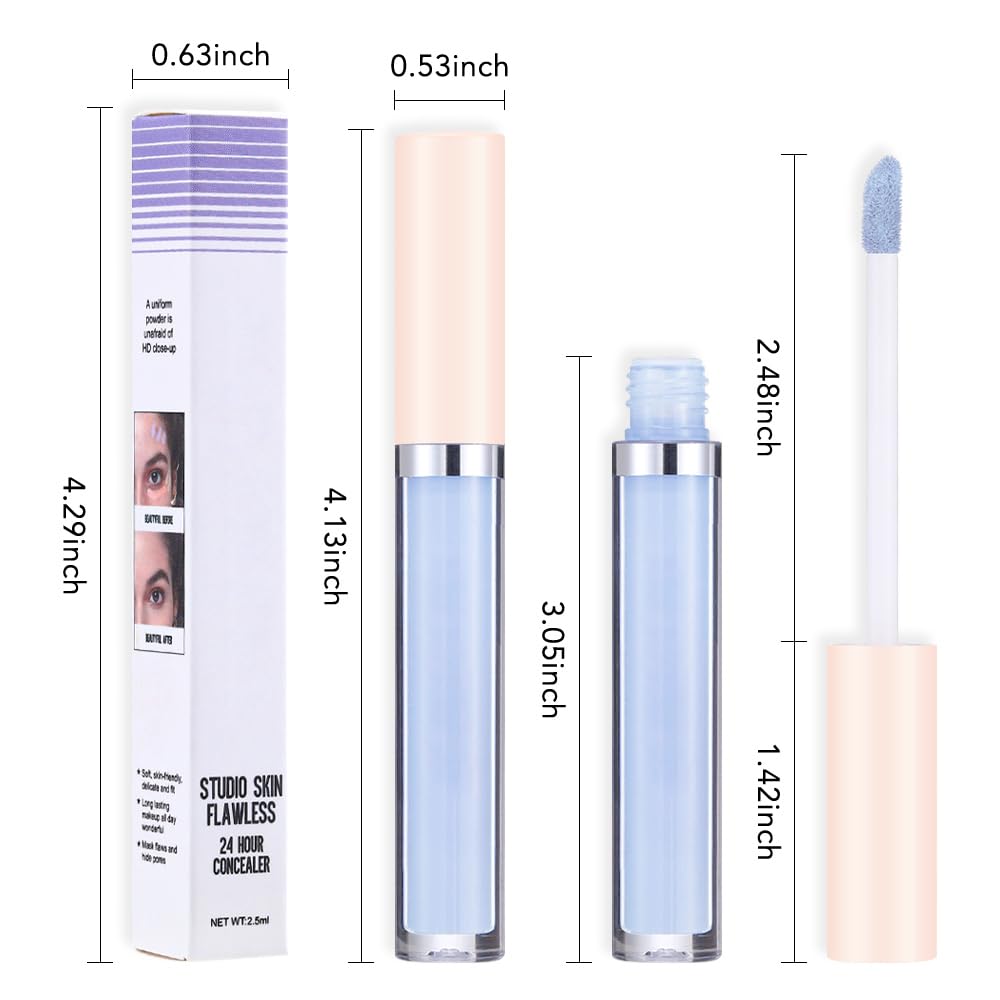 Purple Light Blue Camo Concealer, Full Coverage, Highly Pigmented Concealer With Matte Finish, Crease-proof, Covers Under Eye Dark Circles & Blemishes - Long-Lasting, 0.088 Fl Oz - Image 6