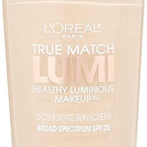 L'Oreal Paris True Match Lumi Healthy Luminous Makeup, W1-2 Porcelain Light Ivory, 1 fl; oz.