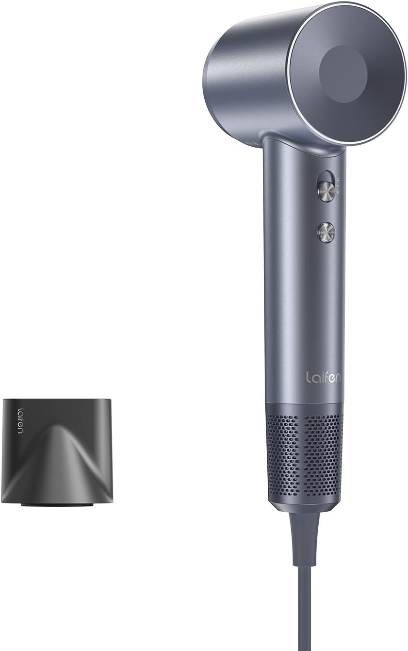 Laifen Swift Hair Dryer, High Speed 200M Ionic Blow Dryer with 110, 000 RPM Brushless Motor for Fast Drying, Low Noise, Hairdryer with 1 Magnetic Nozzle