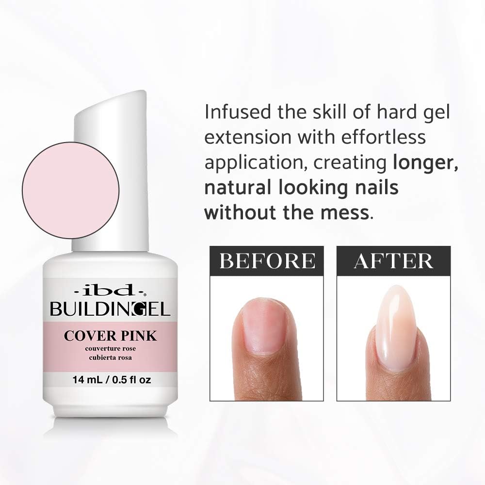 IBD Building Gel, Hard Gel Nail Extension, Cover Pink, 0.5 oz - Image 3