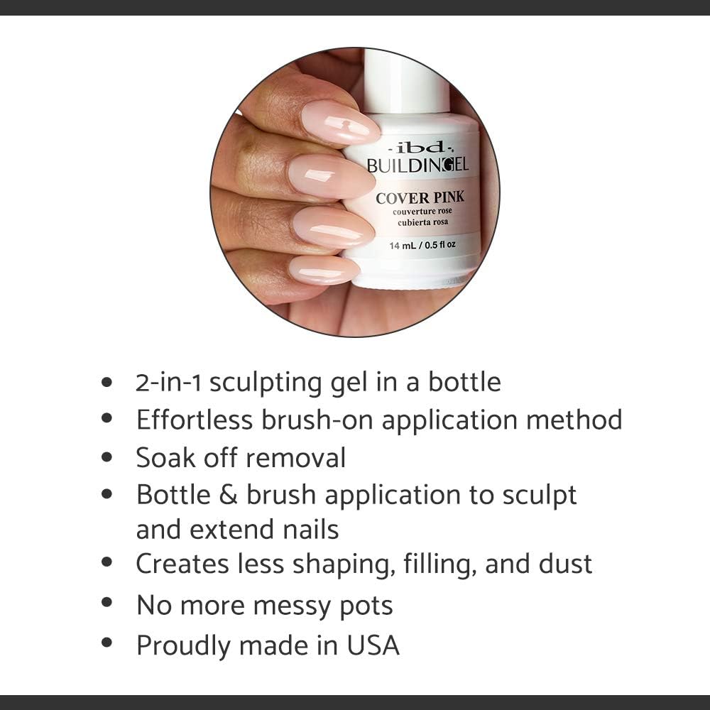 IBD Building Gel, Hard Gel Nail Extension, Cover Pink, 0.5 oz - Image 4