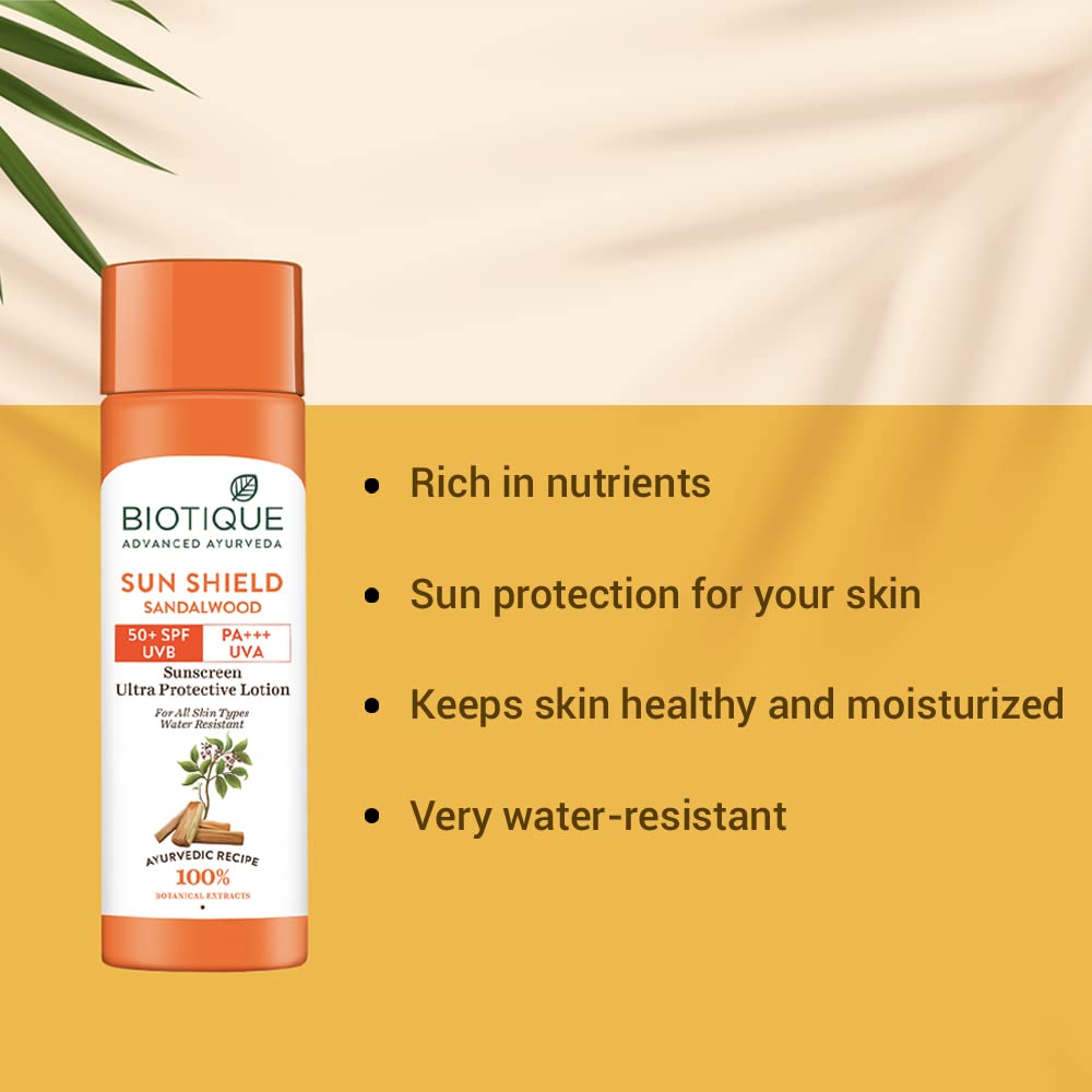 Biotique Sandalwood 50+ Spf Uva/Uvb Sunscreen Ultra Soothing Face Cream 120Ml/4.06Fl.Oz. - Image 5