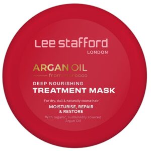Lee Stafford Hydrating Hair Mask | Argan Oil Collection - Deep Conditioning Moroccan Treatment, Best for Dry, Damaged Hair to Restore and Repair Moisture & Shine, 5 Minute Leave-In, 6.7 Fl Oz
