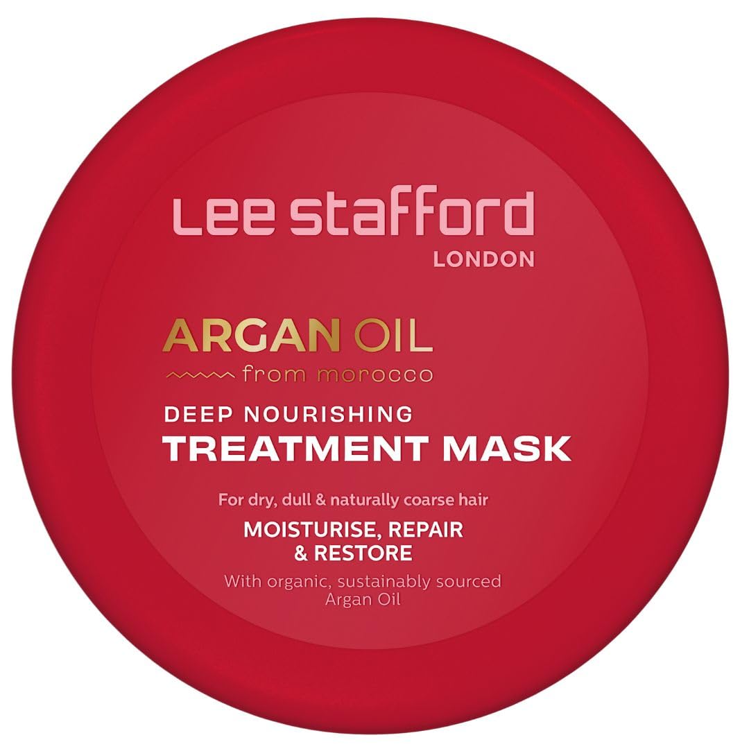 Lee Stafford Hydrating Hair Mask | Argan Oil Collection - Deep Conditioning Moroccan Treatment, Best for Dry, Damaged Hair to Restore and Repair Moisture & Shine, 5 Minute Leave-In, 6.7 Fl Oz