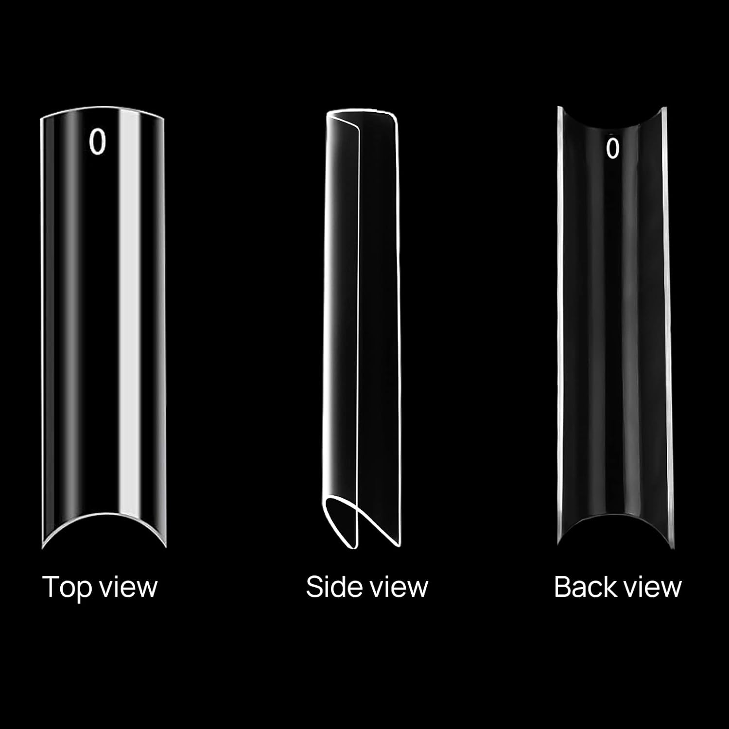 240 Pcs Extra Long C Curve Nail Tips - XXL Clear Fake Straight Square Shape Half Cover Acrylic False Nails with Box for Salons Nail Art,12 Sizes - Image 6