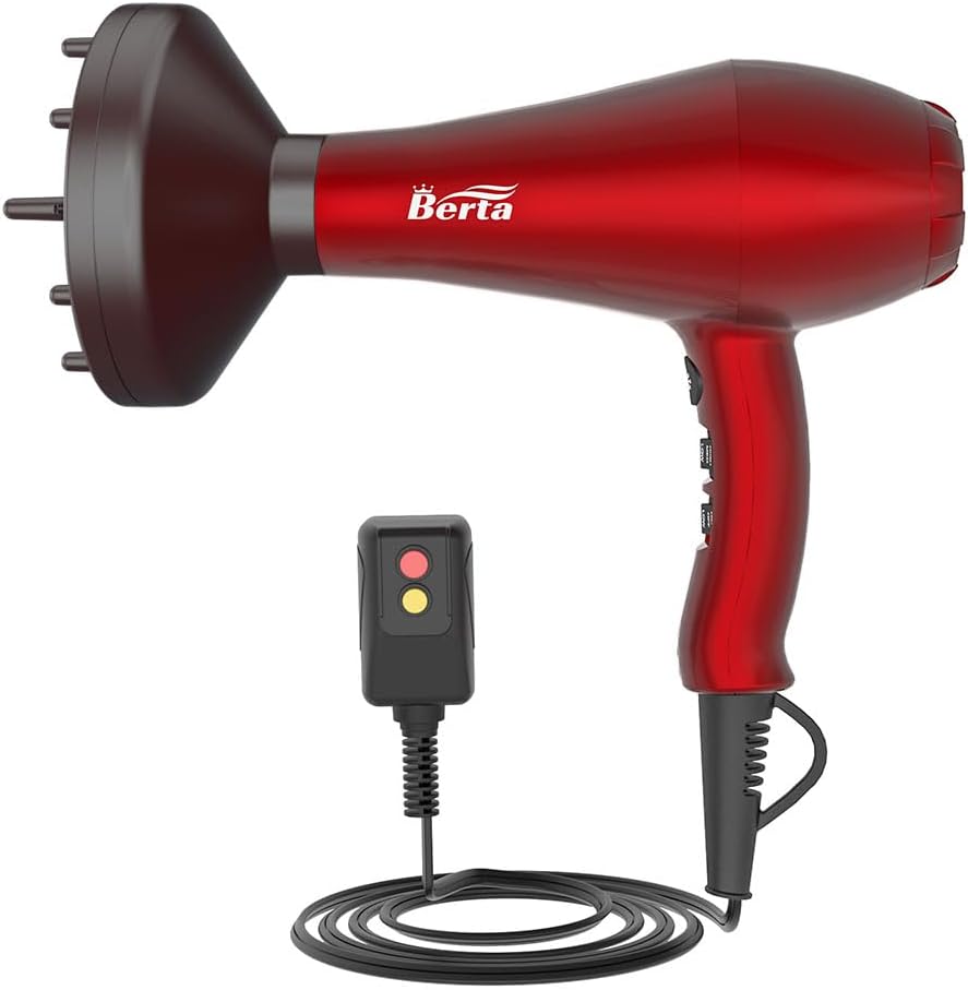 1875W Powerful Negative Ions Hair Dryer Ceramic Professional Far Infrared Blow Dryer 2 Speeds 3 Heating Settings with Diffuser Concentrator & Comb - Image 2