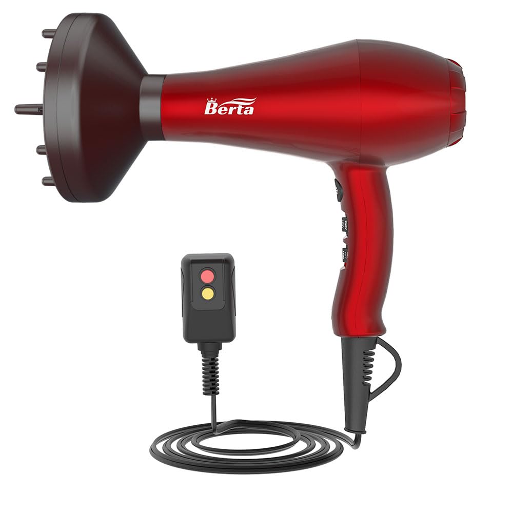 1875W Tourmaline Hair Dryer Ionic Frizz Control Fast Drying Blow Dryer Professional Hairdryer 2 Speed and 3 Heat Settings, Concentrator & Diffuser & Pik, Cool Shot - Image 4