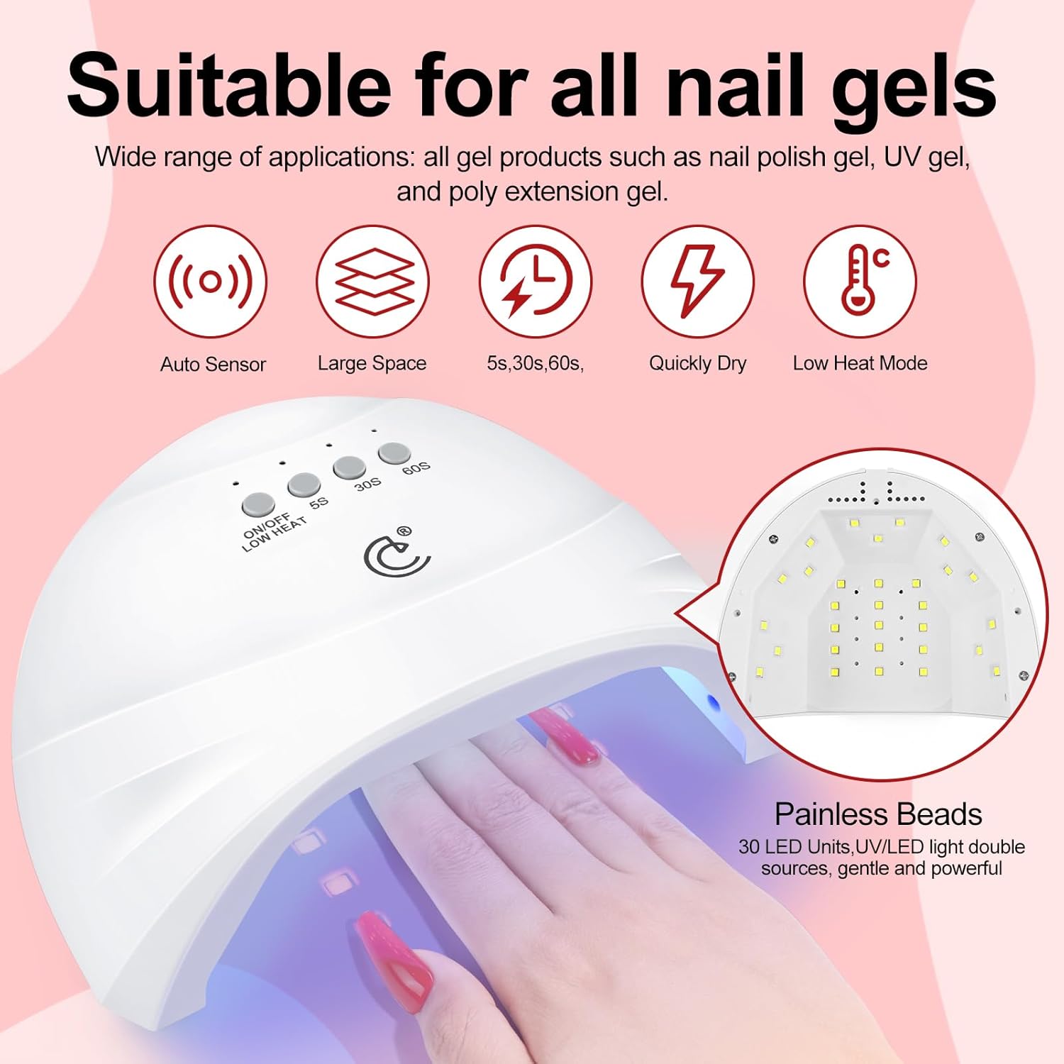 53PCS Gel Nail Polish Kit with U V light and Drill Starter Kit, 35 Colors Gel Polish Set 5pcs Top Base Coat Spring Neutral Colors Professional Nail Lamp Complete Gel Manicure Kit Gifts for Women - Image 5