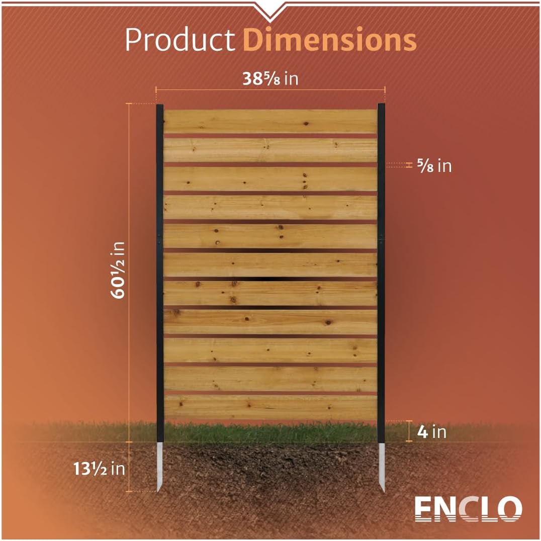 5ft H x 3.2ft W (1 Panel) No Dig Enclo Concord Cedar Wood Privacy Screen, Great to Hide Trash Cans, Decorative Patio Privacy Screen, Outdoor Privacy Fence Panel, Air Conditioner Fence, EC18022 - Image 6