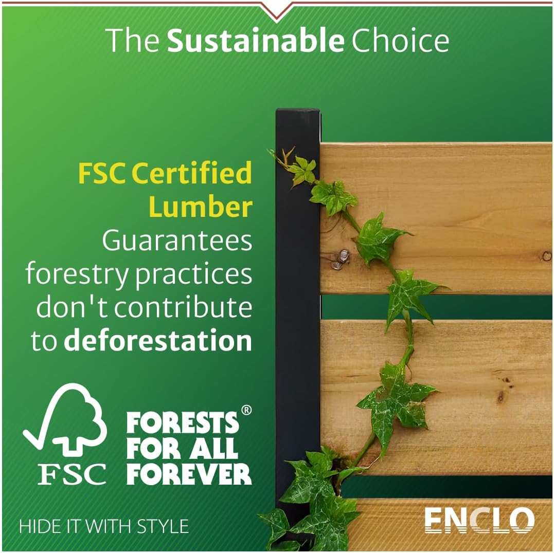 5ft H x 3.2ft W (1 Panel) No Dig Enclo Concord Cedar Wood Privacy Screen, Great to Hide Trash Cans, Decorative Patio Privacy Screen, Outdoor Privacy Fence Panel, Air Conditioner Fence, EC18022 - Image 9