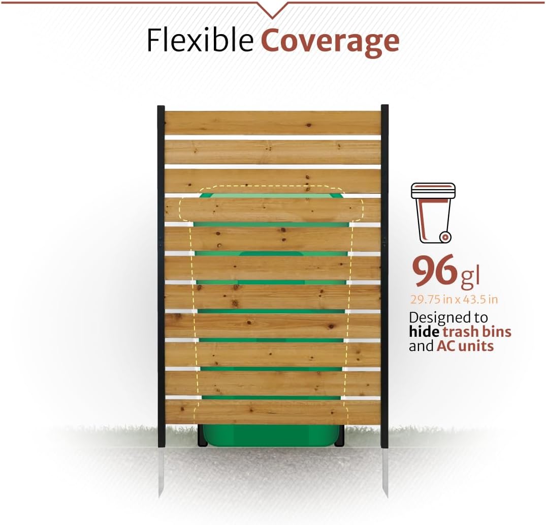 5ft H x 3.2ft W (1 Panel) No Dig Enclo Concord Cedar Wood Privacy Screen, Great to Hide Trash Cans, Decorative Patio Privacy Screen, Outdoor Privacy Fence Panel, Air Conditioner Fence, EC18022 - Image 7