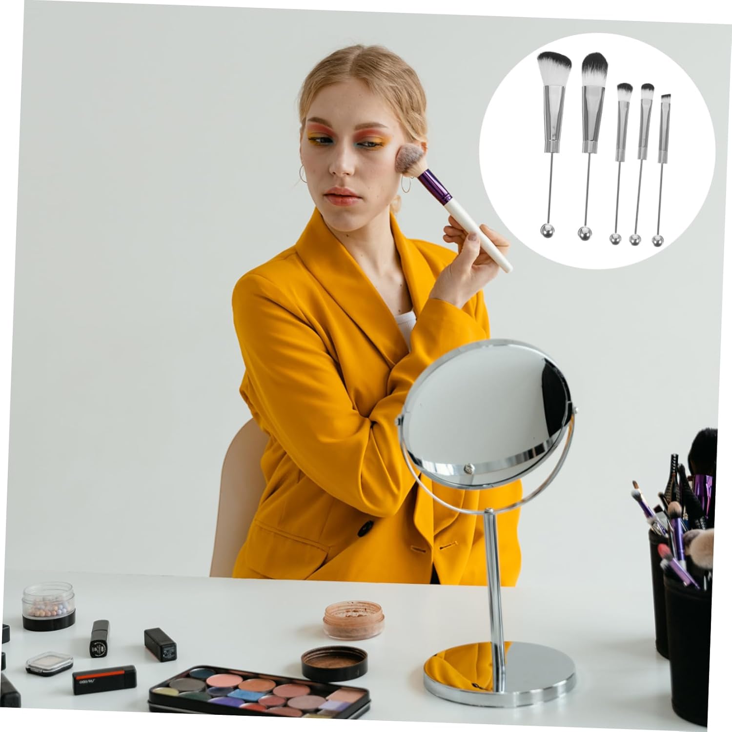 5pcs Makeup Brush Handles Blush Eyeshadow and Powder Brushes for Women Versatile Tools for Home and Beauty for - Image 5