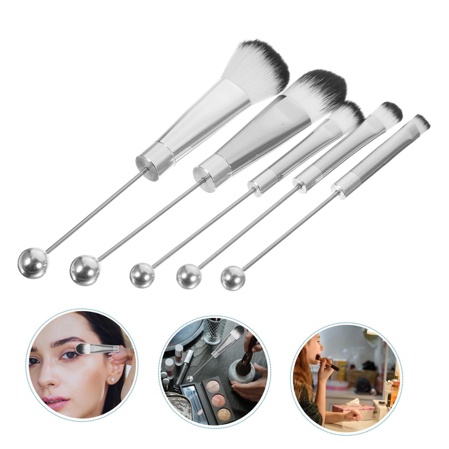 5pcs Makeup Brush Handles Blush Eyeshadow and Powder Brushes for Women Versatile Tools for Home and Beauty for - Image 3
