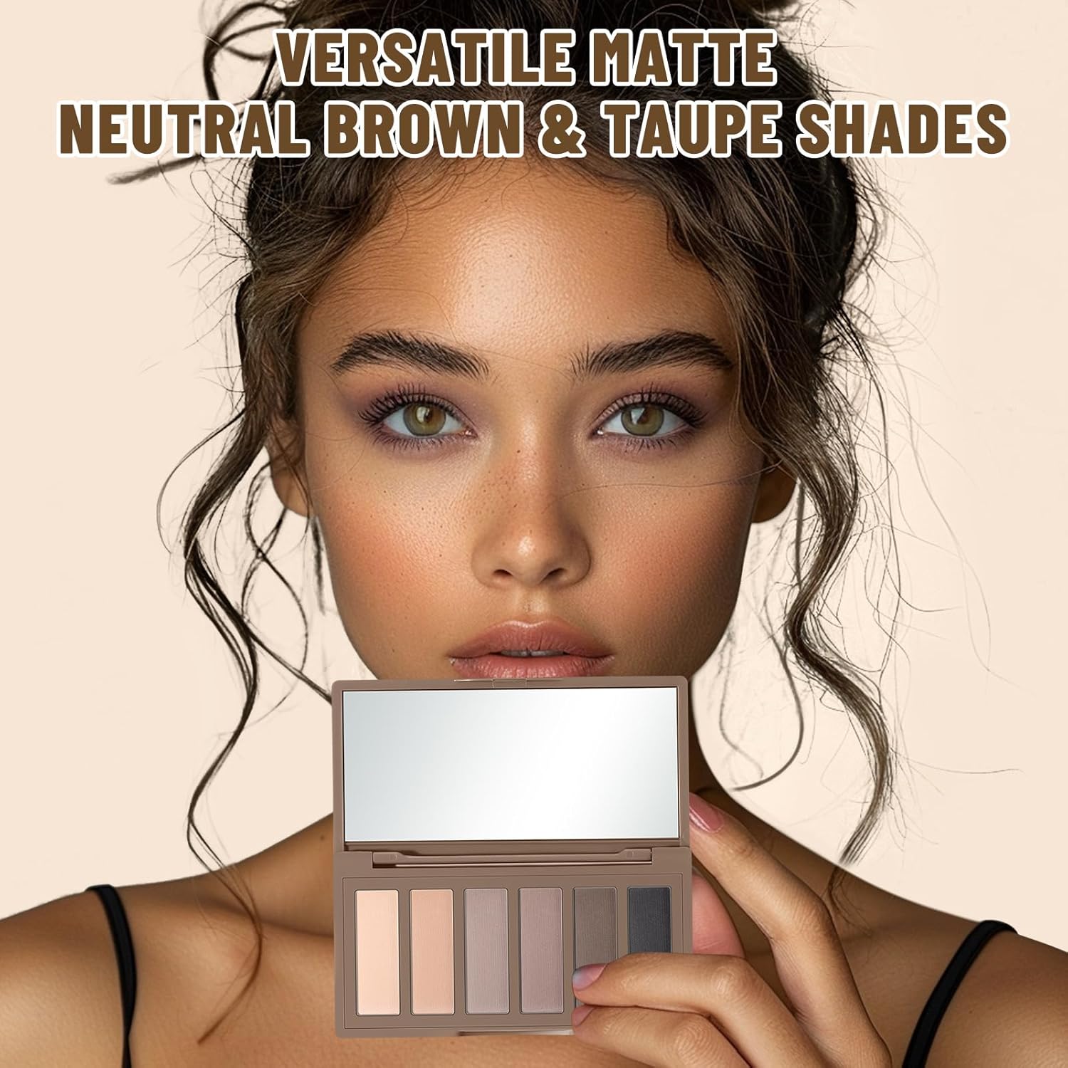 6 Colors Mini Naked Eyeshadow Makeup Palette Neutral Nude Smoky Eye Shadow Taupe & Brown Matte Make Up Pallet with Mirror Highly Pigmented Long Lasting Waterproof Travel Size Gift Kit 01 - Image 6