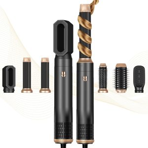 6 in 1 Hair Dryer Brush, Blow Dryer Brush Ionic Hair Dryer, Oval Hot Air Brush, Hair Curler Hair Straightener Magic Styler Autowrap Air Styler